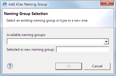 This image shows the Add Alias Naming Group dialog.