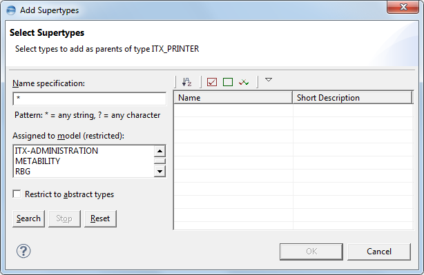 This image shows the Add Supertypes dialog.