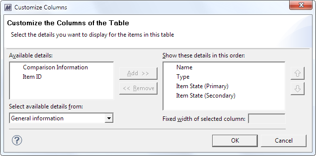 This image shows the Customize Columns dialog.