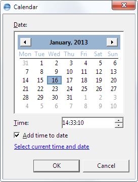This image shows the calendar dialog to edit the date.