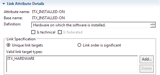 This image shows the Link Attribute Details panel.