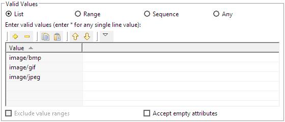 This image shows the option to define the values under Valid Values.