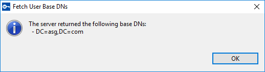 This image shows the list of Base DNs.