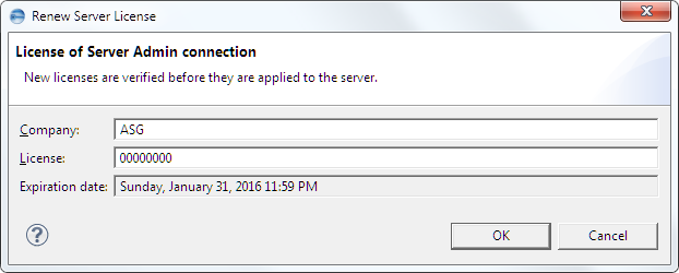 This image shows the Renew Server License dialog.