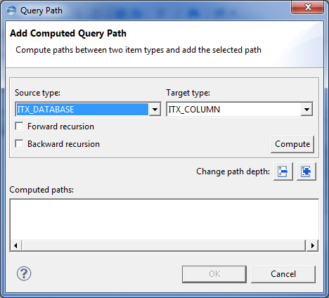 This image show the Add Computed Query Path page in the Query Path dialog.