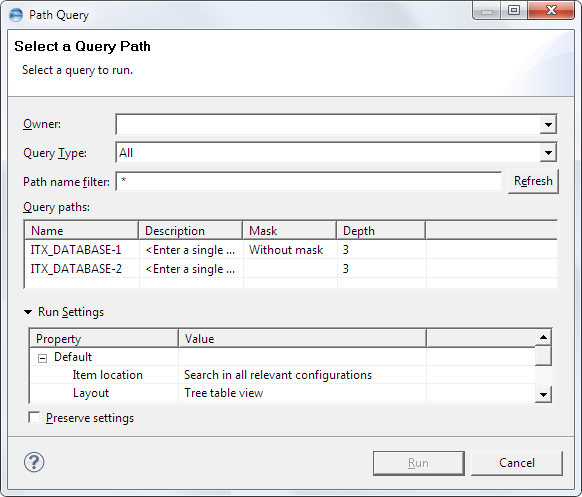 This image shows the path query dialog.