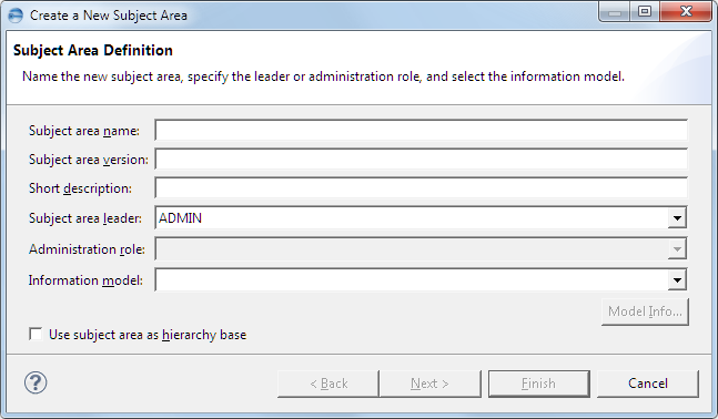 This image shows the Subject Area Definition dialog.