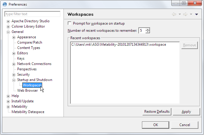 This image shows the Preferences dialog.