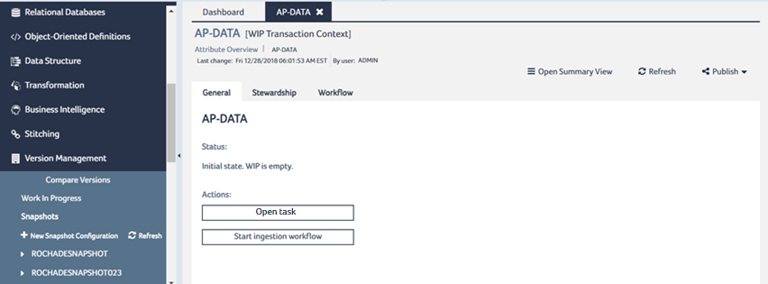 The image displays the WIP Transaction context page.